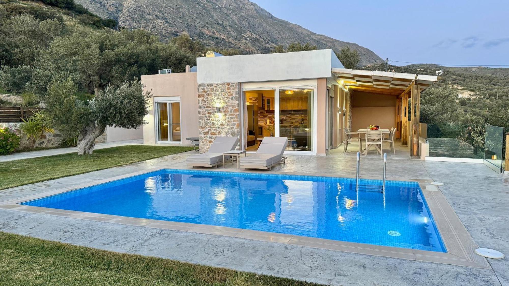 Villa Michael Triopetra Private Villa, Private Swimming Pool, Garden, Panoramic Sunset Exterior foto